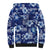 Hawaiian Quilt Pattern Sherpa Hoodie Hibiscus and Tribal Element Vintage Blue Vibe LT03 - Polynesian Pride