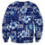 Hawaiian Quilt Pattern Sweatshirt Hibiscus and Tribal Element Vintage Blue Vibe LT03 - Polynesian Pride