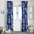 Hawaiian Quilt Pattern Window Curtain Hibiscus and Tribal Element Vintage Blue Vibe LT03 - Polynesian Pride