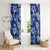 Hawaiian Quilt Pattern Window Curtain Hibiscus and Tribal Element Vintage Blue Vibe LT03 - Polynesian Pride