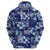 Hawaiian Quilt Pattern Zip Hoodie Hibiscus and Tribal Element Vintage Blue Vibe LT03 - Polynesian Pride