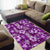 Hawaiian Quilt Pattern Area Rug Hibiscus and Tribal Element Vintage Purple Vibe LT03 - Polynesian Pride