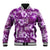 Hawaiian Quilt Pattern Baseball Jacket Hibiscus and Tribal Element Vintage Purple Vibe LT03 Unisex Purple - Polynesian Pride