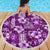 Hawaiian Quilt Pattern Beach Blanket Hibiscus and Tribal Element Vintage Purple Vibe LT03 - Polynesian Pride