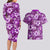 Hawaiian Quilt Pattern Couples Matching Long Sleeve Bodycon Dress and Hawaiian Shirt Hibiscus and Tribal Element Vintage Purple Vibe LT03 - Polynesian Pride