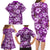 Hawaiian Quilt Pattern Family Matching Long Sleeve Bodycon Dress and Hawaiian Shirt Hibiscus and Tribal Element Vintage Purple Vibe LT03 - Polynesian Pride