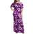 Hawaiian Quilt Pattern Family Matching Off Shoulder Maxi Dress and Hawaiian Shirt Hibiscus and Tribal Element Vintage Purple Vibe LT03 Mom's Dress Purple - Polynesian Pride