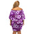 Hawaiian Quilt Pattern Family Matching Off Shoulder Short Dress and Hawaiian Shirt Hibiscus and Tribal Element Vintage Purple Vibe LT03 - Polynesian Pride