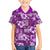 Hawaiian Quilt Pattern Family Matching Off Shoulder Short Dress and Hawaiian Shirt Hibiscus and Tribal Element Vintage Purple Vibe LT03 Son's Shirt Purple - Polynesian Pride