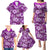 Hawaiian Quilt Pattern Family Matching Puletasi and Hawaiian Shirt Hibiscus and Tribal Element Vintage Purple Vibe LT03 - Polynesian Pride