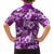 Hawaiian Quilt Pattern Family Matching Short Sleeve Bodycon Dress and Hawaiian Shirt Hibiscus and Tribal Element Vintage Purple Vibe LT03 - Polynesian Pride