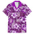 Hawaiian Quilt Pattern Family Matching Short Sleeve Bodycon Dress and Hawaiian Shirt Hibiscus and Tribal Element Vintage Purple Vibe LT03 Dad's Shirt - Short Sleeve Purple - Polynesian Pride