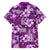 Hawaiian Quilt Pattern Family Matching Short Sleeve Bodycon Dress and Hawaiian Shirt Hibiscus and Tribal Element Vintage Purple Vibe LT03 - Polynesian Pride