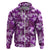 Hawaiian Quilt Pattern Hoodie Hibiscus and Tribal Element Vintage Purple Vibe LT03 Zip Hoodie Purple - Polynesian Pride