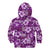 Hawaiian Quilt Pattern Kid Hoodie Hibiscus and Tribal Element Vintage Purple Vibe LT03 - Polynesian Pride