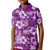 Hawaiian Quilt Pattern Kid Polo Shirt Hibiscus and Tribal Element Vintage Purple Vibe LT03 Kid Purple - Polynesian Pride