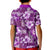 Hawaiian Quilt Pattern Kid Polo Shirt Hibiscus and Tribal Element Vintage Purple Vibe LT03 - Polynesian Pride