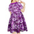 Hawaiian Quilt Pattern Kid Short Sleeve Dress Hibiscus and Tribal Element Vintage Purple Vibe LT03 - Polynesian Pride