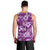 Hawaiian Quilt Pattern Men Tank Top Hibiscus and Tribal Element Vintage Purple Vibe LT03 - Polynesian Pride