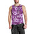 Hawaiian Quilt Pattern Men Tank Top Hibiscus and Tribal Element Vintage Purple Vibe LT03 - Polynesian Pride