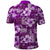 Hawaiian Quilt Pattern Polo Shirt Hibiscus and Tribal Element Vintage Purple Vibe LT03 - Polynesian Pride