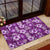 Hawaiian Quilt Pattern Rubber Doormat Hibiscus and Tribal Element Vintage Purple Vibe LT03 - Polynesian Pride