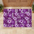 Hawaiian Quilt Pattern Rubber Doormat Hibiscus and Tribal Element Vintage Purple Vibe LT03 - Polynesian Pride