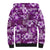 Hawaiian Quilt Pattern Sherpa Hoodie Hibiscus and Tribal Element Vintage Purple Vibe LT03 - Polynesian Pride