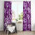 Hawaiian Quilt Pattern Window Curtain Hibiscus and Tribal Element Vintage Purple Vibe LT03 - Polynesian Pride