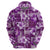 Hawaiian Quilt Pattern Zip Hoodie Hibiscus and Tribal Element Vintage Purple Vibe LT03 - Polynesian Pride