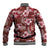 Hawaiian Quilt Pattern Baseball Jacket Hibiscus and Tribal Element Vintage Red Vibe LT03 - Polynesian Pride