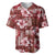 Hawaiian Quilt Pattern Baseball Jersey Hibiscus and Tribal Element Vintage Red Vibe LT03 Red - Polynesian Pride