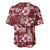 Hawaiian Quilt Pattern Baseball Jersey Hibiscus and Tribal Element Vintage Red Vibe LT03 - Polynesian Pride