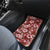 Hawaiian Quilt Pattern Car Mats Hibiscus and Tribal Element Vintage Red Vibe LT03 - Polynesian Pride