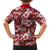 Hawaiian Quilt Pattern Family Matching Long Sleeve Bodycon Dress and Hawaiian Shirt Hibiscus and Tribal Element Vintage Red Vibe LT03 - Polynesian Pride