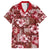 Hawaiian Quilt Pattern Family Matching Long Sleeve Bodycon Dress and Hawaiian Shirt Hibiscus and Tribal Element Vintage Red Vibe LT03 Dad's Shirt - Short Sleeve Red - Polynesian Pride