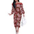 Hawaiian Quilt Pattern Family Matching Off Shoulder Long Sleeve Dress and Hawaiian Shirt Hibiscus and Tribal Element Vintage Red Vibe LT03 Mom's Dress Red - Polynesian Pride