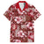 Hawaiian Quilt Pattern Family Matching Short Sleeve Bodycon Dress and Hawaiian Shirt Hibiscus and Tribal Element Vintage Red Vibe LT03 Dad's Shirt - Short Sleeve Red - Polynesian Pride