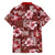 Hawaiian Quilt Pattern Family Matching Short Sleeve Bodycon Dress and Hawaiian Shirt Hibiscus and Tribal Element Vintage Red Vibe LT03 - Polynesian Pride