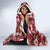 Hawaiian Quilt Pattern Hooded Blanket Hibiscus and Tribal Element Vintage Red Vibe LT03 - Polynesian Pride