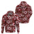 Hawaiian Quilt Pattern Hoodie Hibiscus and Tribal Element Vintage Red Vibe LT03 - Polynesian Pride