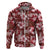 Hawaiian Quilt Pattern Hoodie Hibiscus and Tribal Element Vintage Red Vibe LT03 Zip Hoodie Red - Polynesian Pride