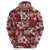 Hawaiian Quilt Pattern Hoodie Hibiscus and Tribal Element Vintage Red Vibe LT03 - Polynesian Pride