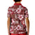 Hawaiian Quilt Pattern Kid Polo Shirt Hibiscus and Tribal Element Vintage Red Vibe LT03 - Polynesian Pride