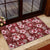 Hawaiian Quilt Pattern Rubber Doormat Hibiscus and Tribal Element Vintage Red Vibe LT03 - Polynesian Pride