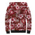 Hawaiian Quilt Pattern Sherpa Hoodie Hibiscus and Tribal Element Vintage Red Vibe LT03 - Polynesian Pride