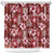 Hawaiian Quilt Pattern Shower Curtain Hibiscus and Tribal Element Vintage Red Vibe LT03 Red - Polynesian Pride