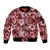 Hawaiian Quilt Pattern Sleeve Zip Bomber Jacket Hibiscus and Tribal Element Vintage Red Vibe LT03 Unisex Red - Polynesian Pride