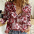 Hawaiian Quilt Pattern Women Casual Shirt Hibiscus and Tribal Element Vintage Red Vibe LT03 Female Red - Polynesian Pride