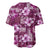 Hawaiian Quilt Pattern Baseball Jersey Hibiscus and Tribal Element Vintage Pink Vibe LT03 - Polynesian Pride